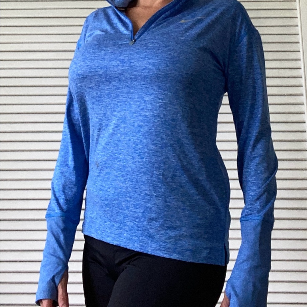 Nike Women's Heathered Blue Long Sleeve Top